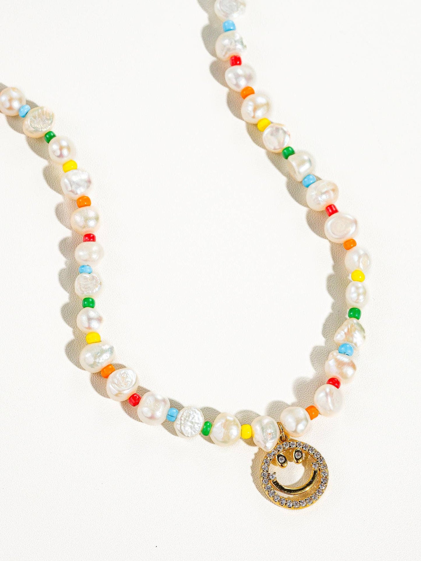 Willa Colorful Emoji Necklace Beaded Pearl Necklace