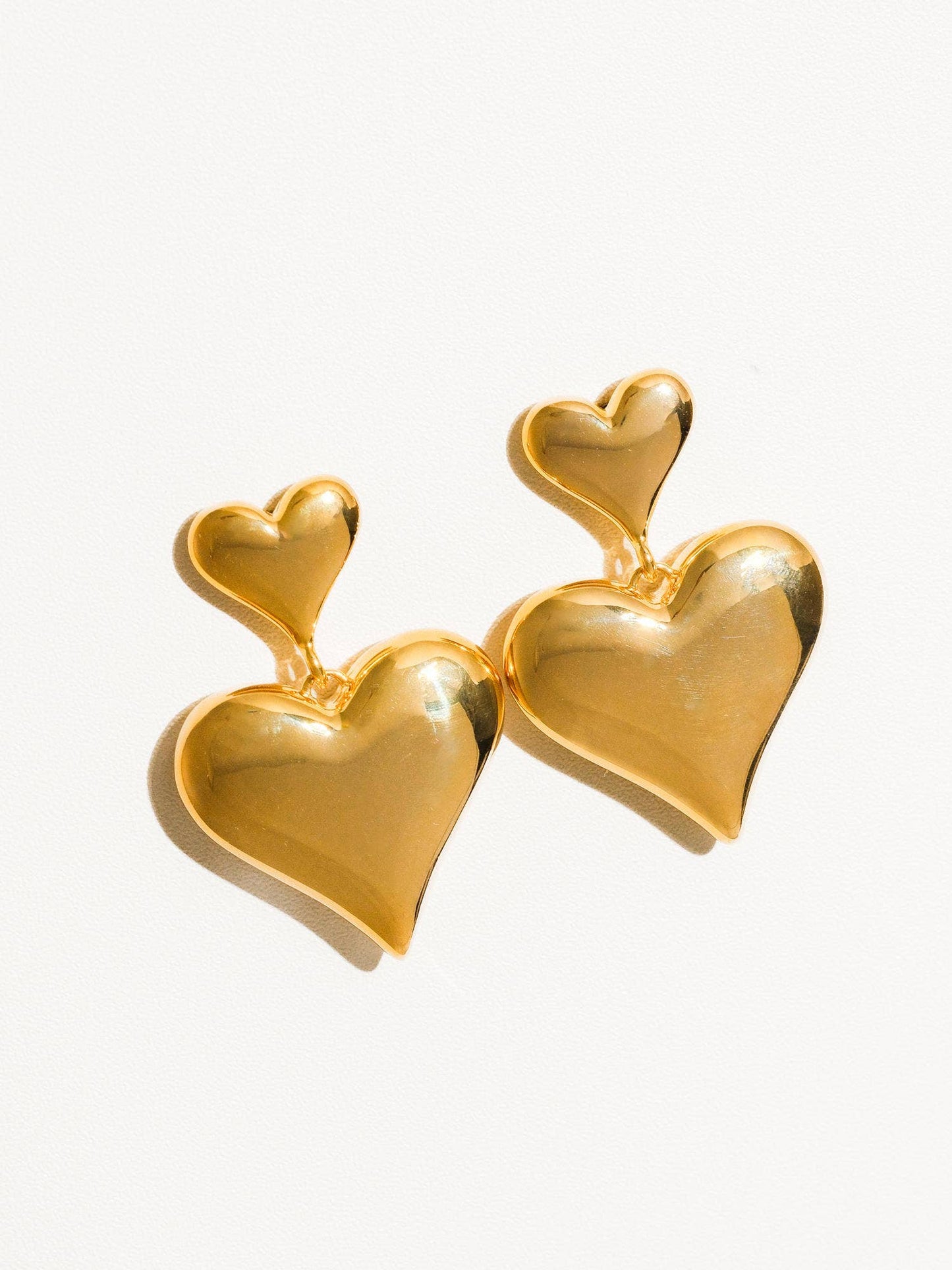 Delphine 18K Gold  Classic Two-Piece Heart Earring