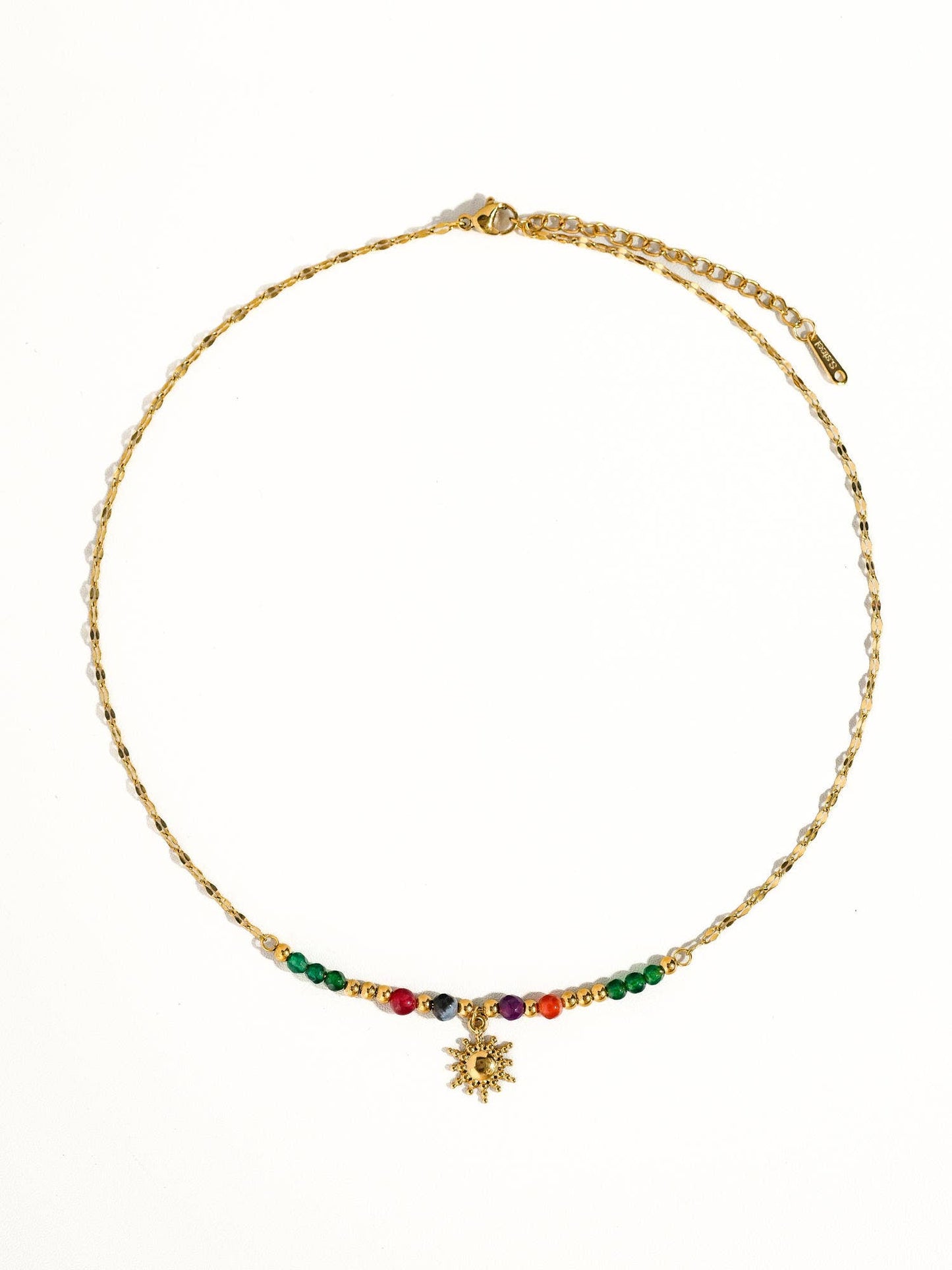 Olimpia 18K Gold Sun Necklace with Beads