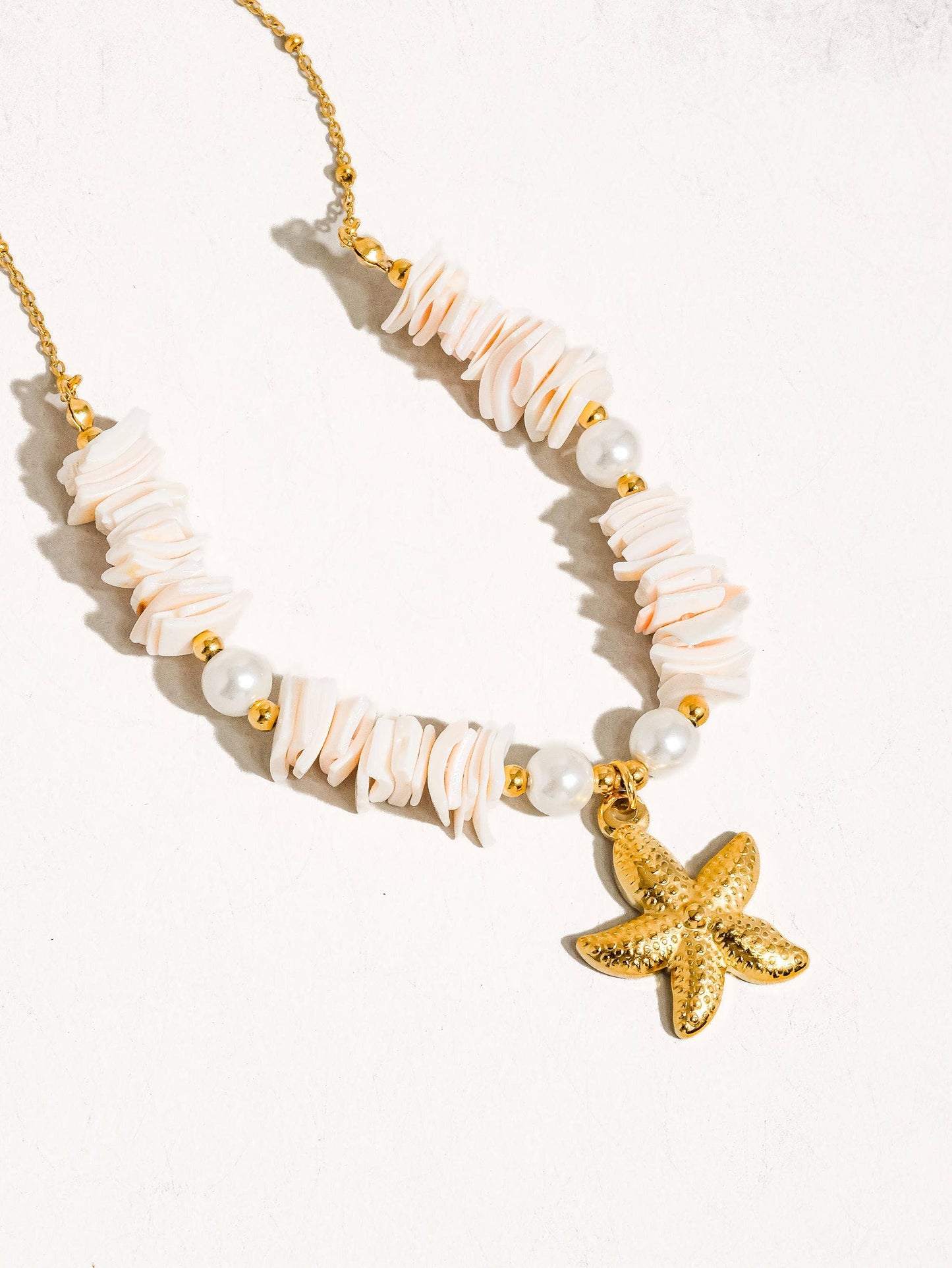 Thelma 18K Gold Non-Tarnish Shell Star Necklace