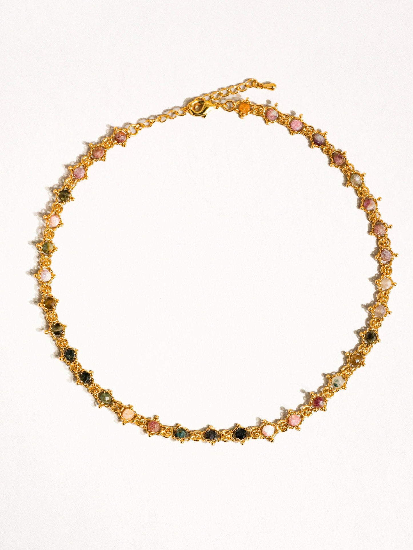 Skylar 18K Gold Multi-Stone Chained Bracelet & Necklace