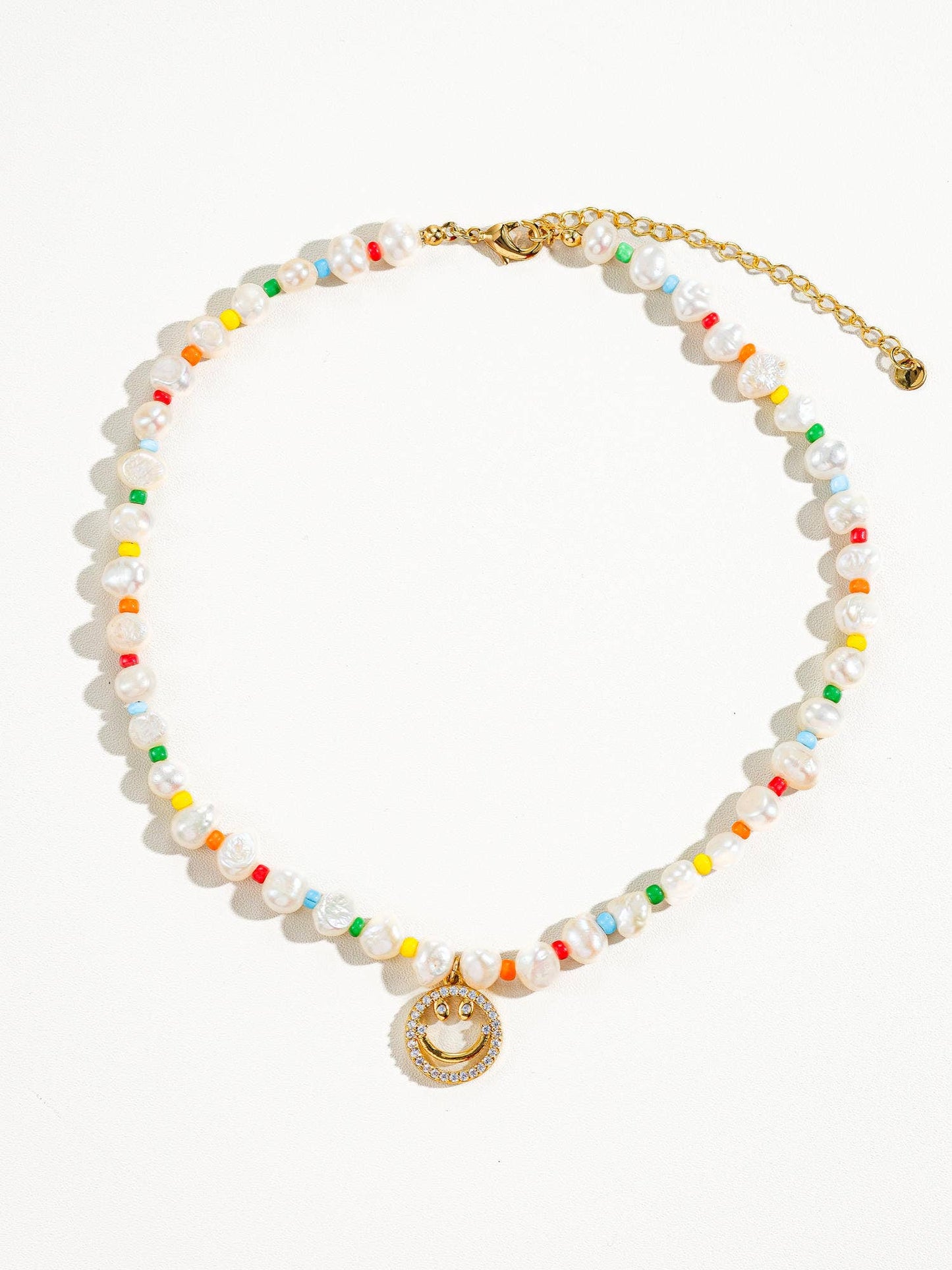 Willa Colorful Emoji Necklace Beaded Pearl Necklace