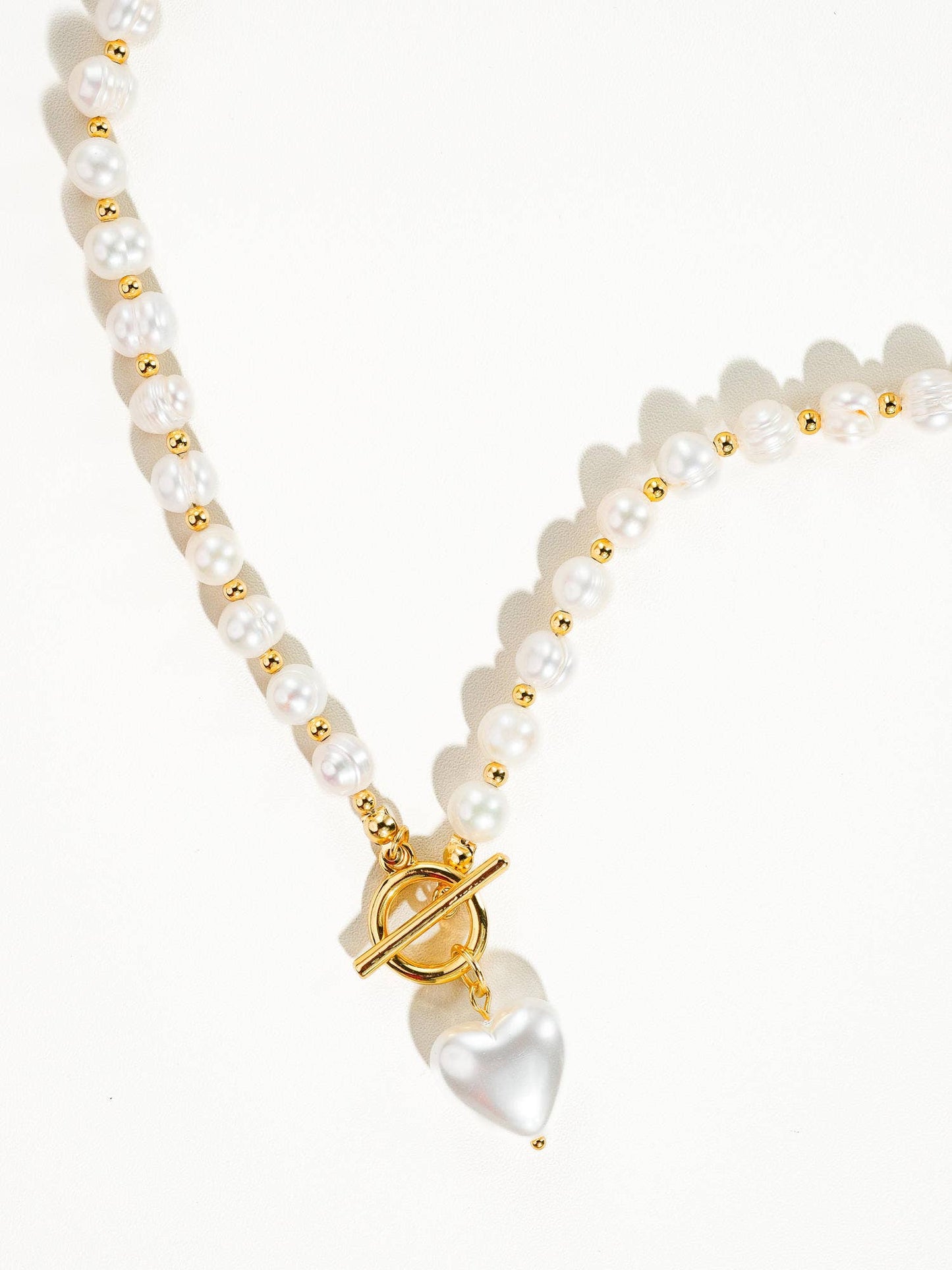 Wren Vintage Natural Pearl Heart Necklace