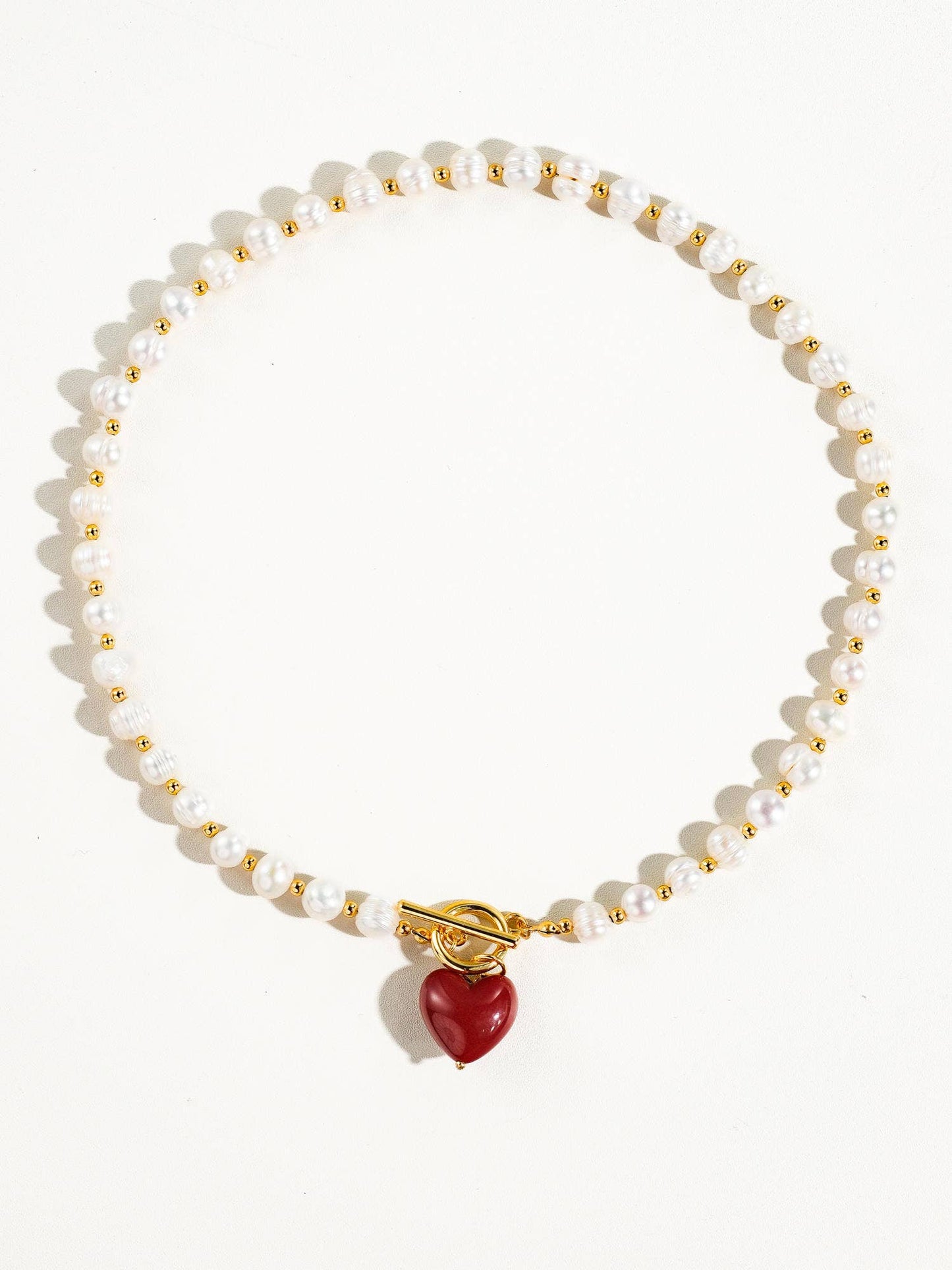 Wren Vintage Natural Pearl Heart Necklace