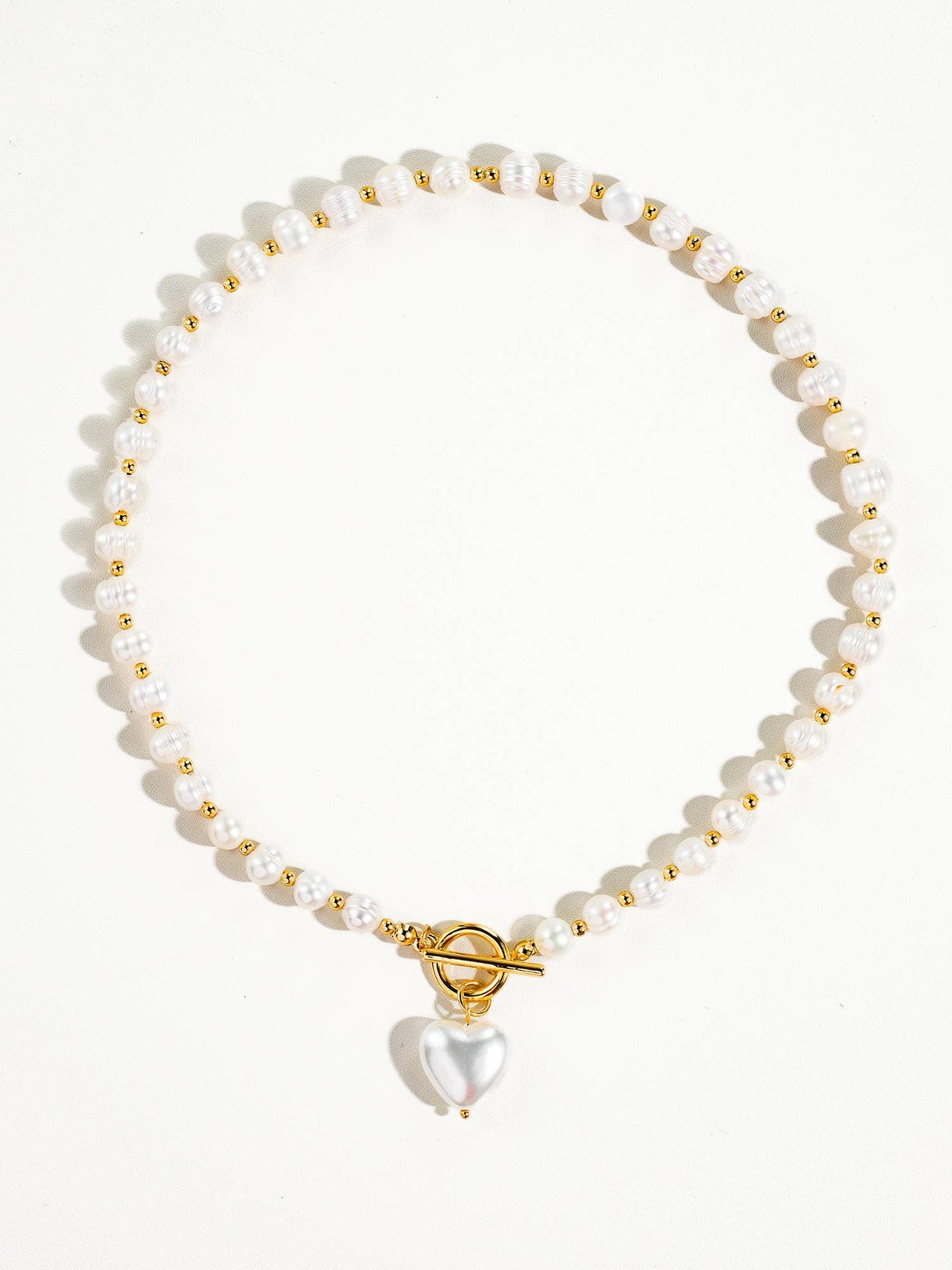 Wren Vintage Natural Pearl Heart Necklace