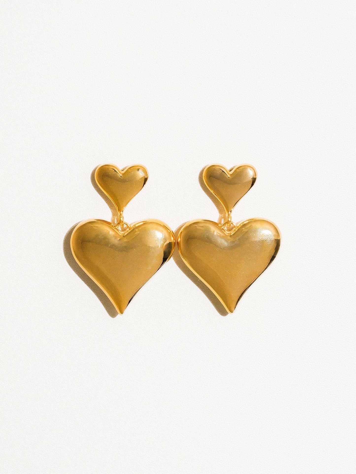 Delphine 18K Gold  Classic Two-Piece Heart Earring