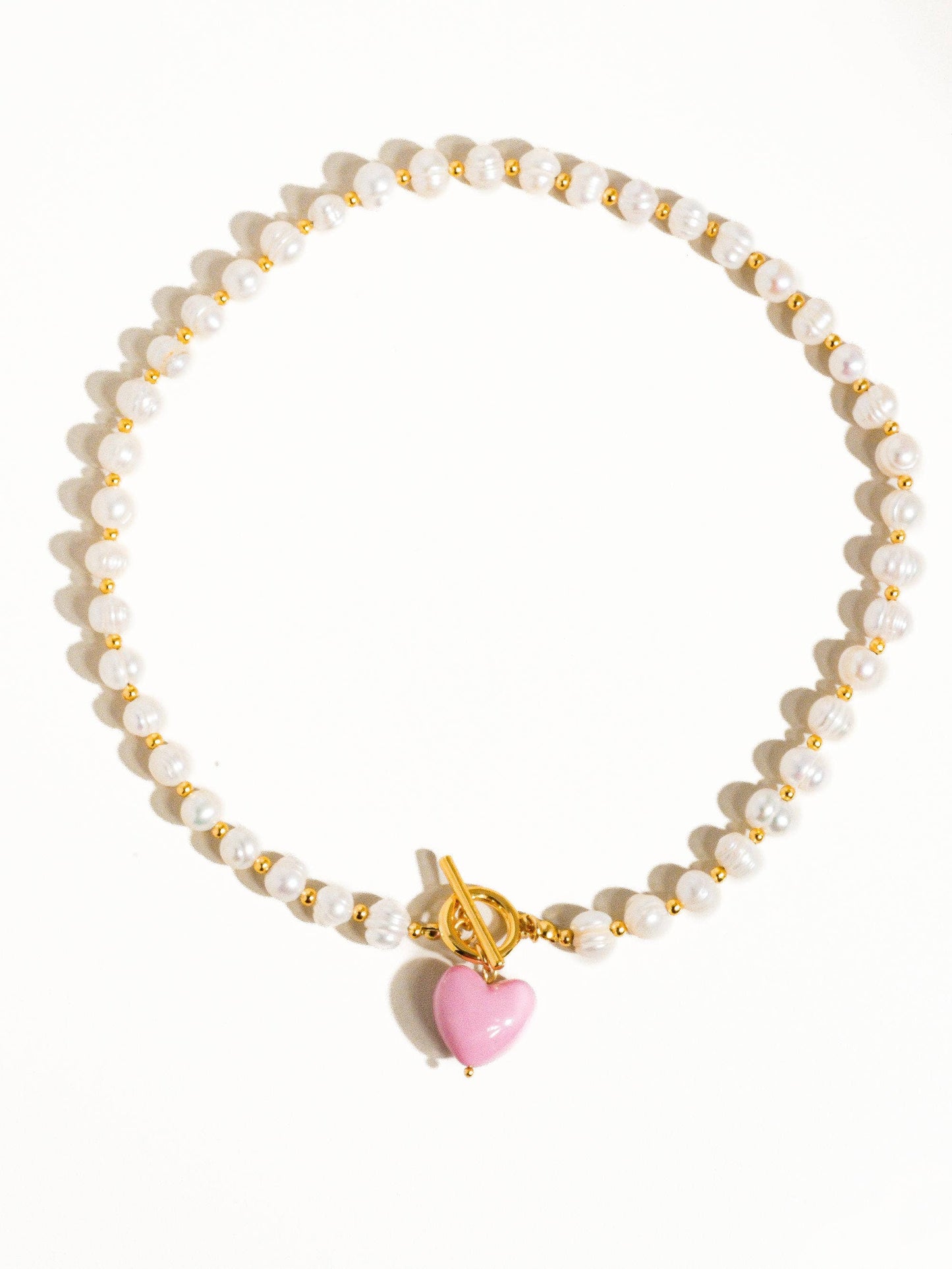 Wren Vintage Natural Pearl Heart Necklace